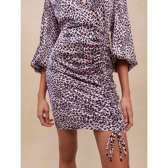 Maje Draped leopard-print dress NEW NWT - Picture 6 of 12